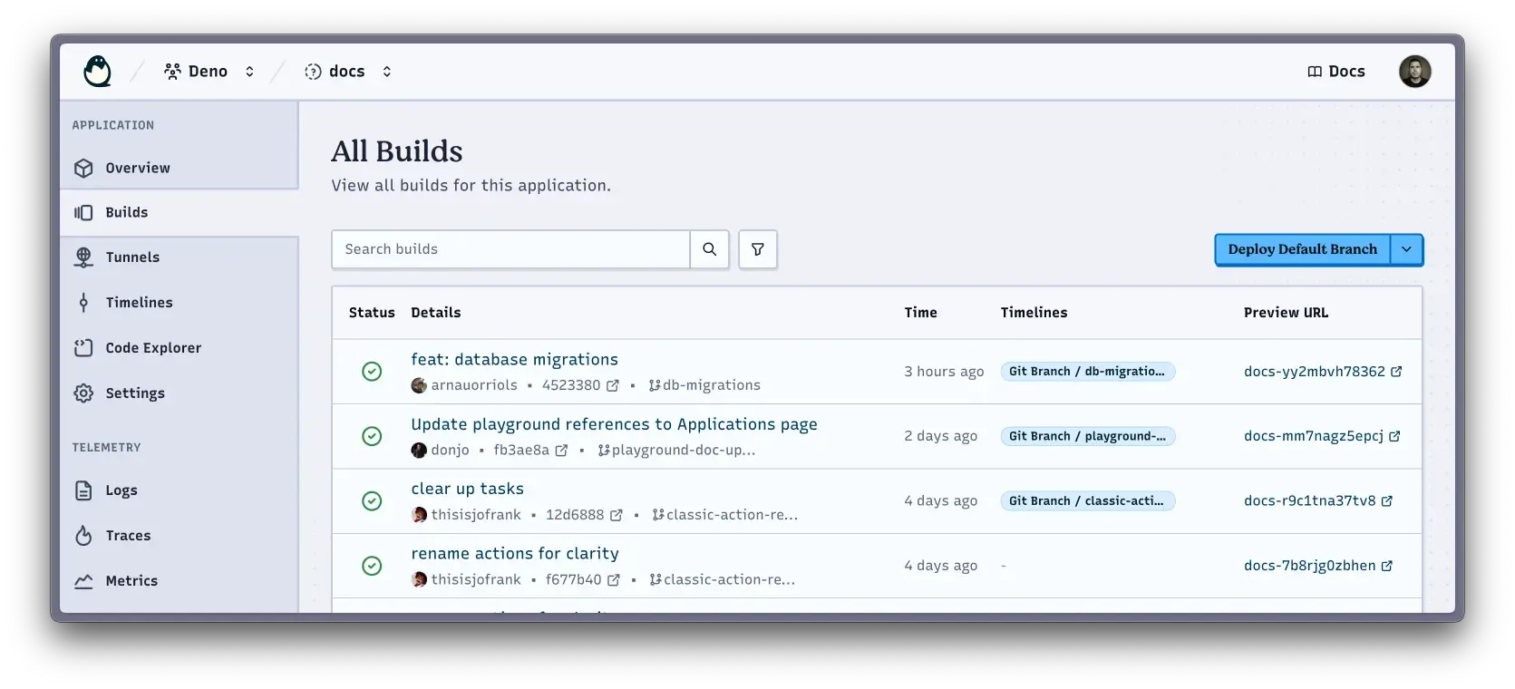 Builds on Deno Deploy